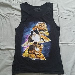 Galaxy Pizza cat Tank Top